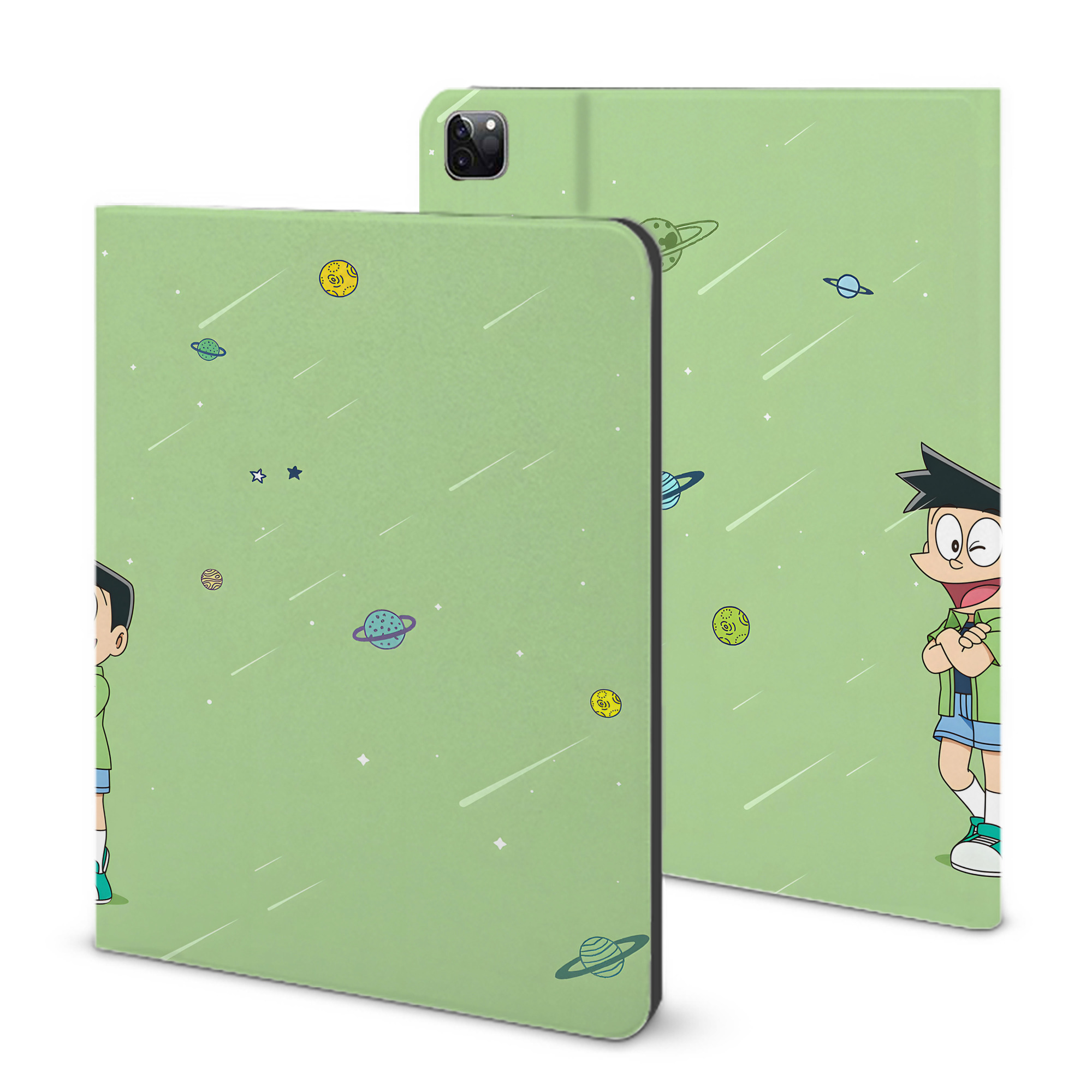 （画像用） ドラえもん Doraemon IPad ケース ブック型 PUレザー TPU 耐衝撃 軽量 薄型 ペン収納なし 全面保護 IPad 各モデル対応